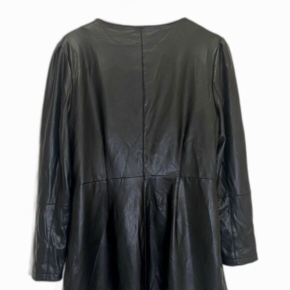 7 FAM - Vegan Leather True Wrap v-Neck Dress - size L (missing belt) - Picture 7 of 11